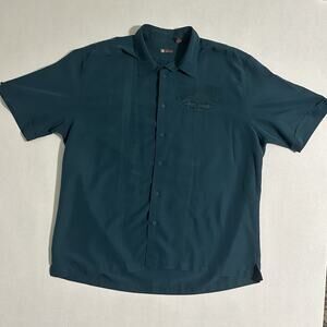 Centro blue Green men's button down Short‎ Sleeve shirt size XXL Billiards